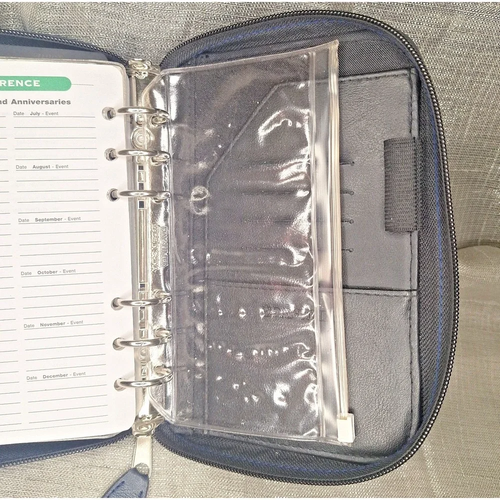 Day-Timer Zippered 6-Ring Planner Faux Leather‎ Blue